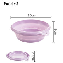 Load image into Gallery viewer, Travel Folding Wash Basin Bucket Container Portable Fruit Basin Collapsible Silicone Washtub Baby Washbasin Bathroom Accessories